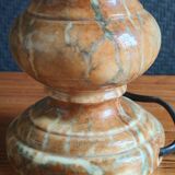 Vintage Table Lamp in Sculpted Alabaster – Base in Natural Stone