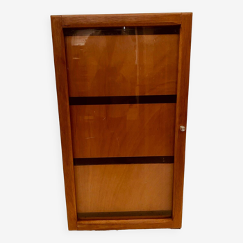 Wall display case with a 20th century light oak door