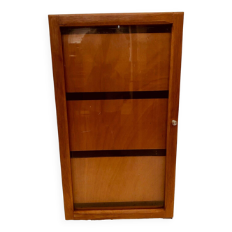 Wall display case with a 20th century light oak door