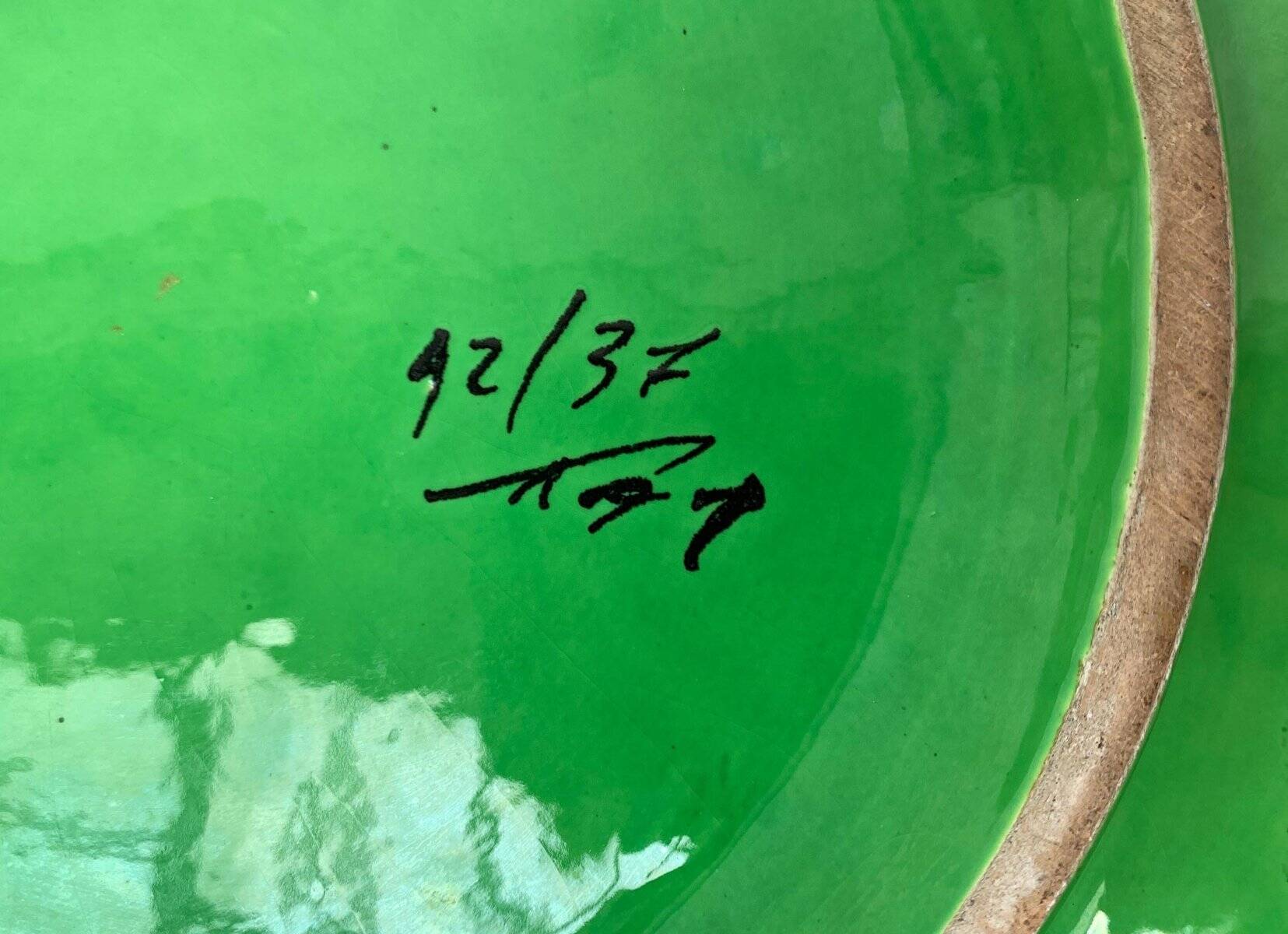 Italian ceramic platter from the mid-century by Bitossi for Rosenthal Netter, 1960s.