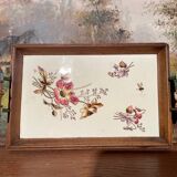 Old wood and ceramic tray 1900