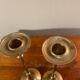 Pair of gilded brass candlesticks
