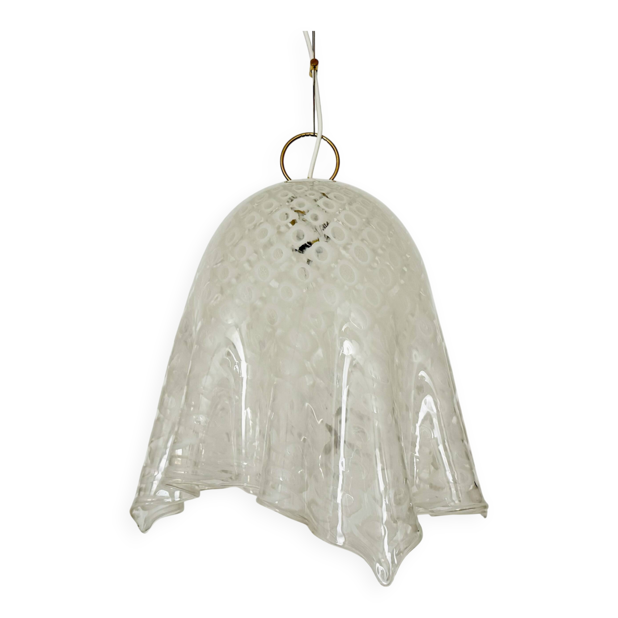 Lampe à Suspension Fazzoletto en Verre de Murano par Paolo Venini