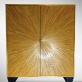 Straw marquetry cabinet