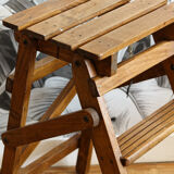 Folding wooden stepladder