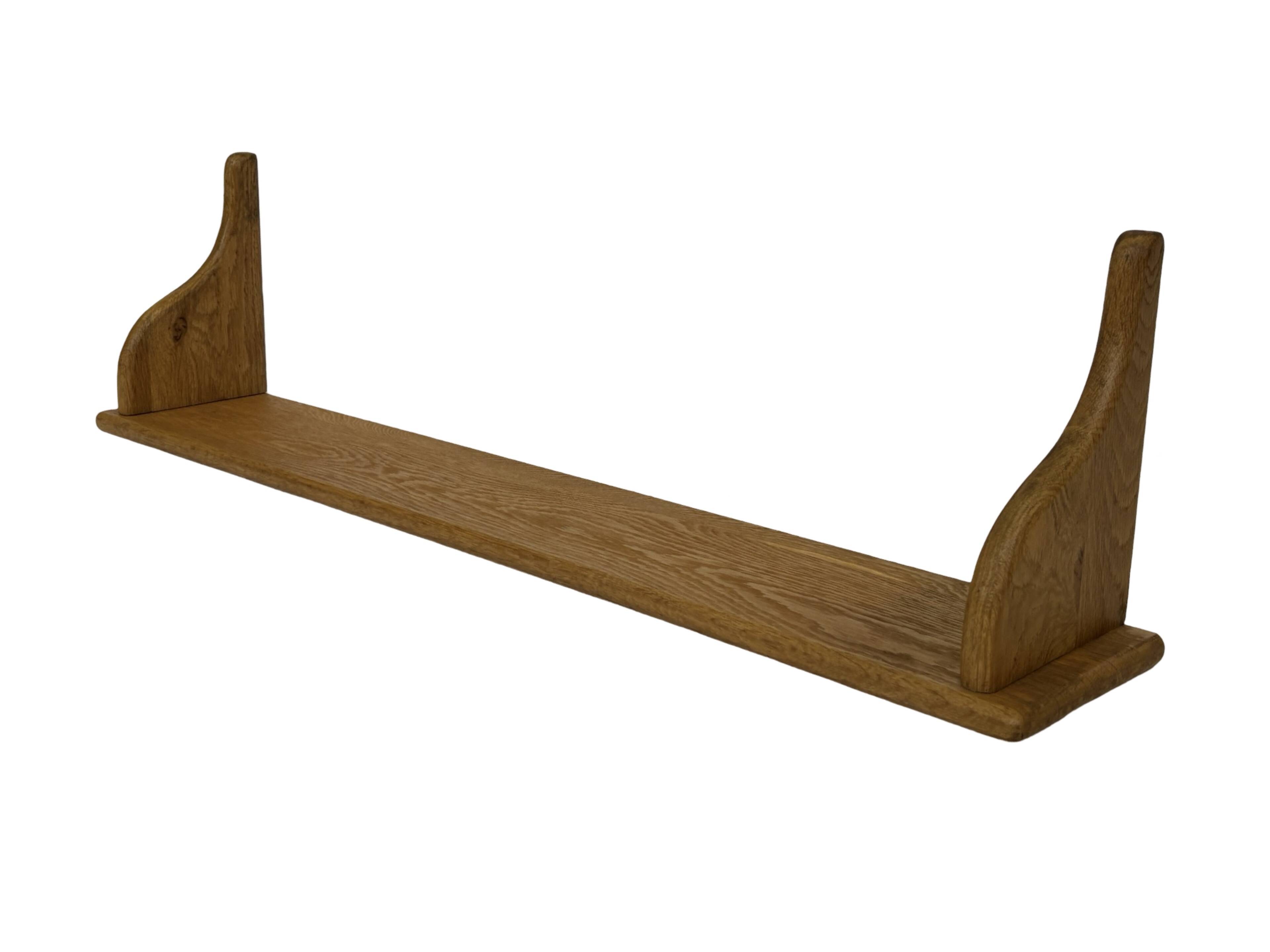 Vintage oak wall rack book shelf 1970s wood minimalist design