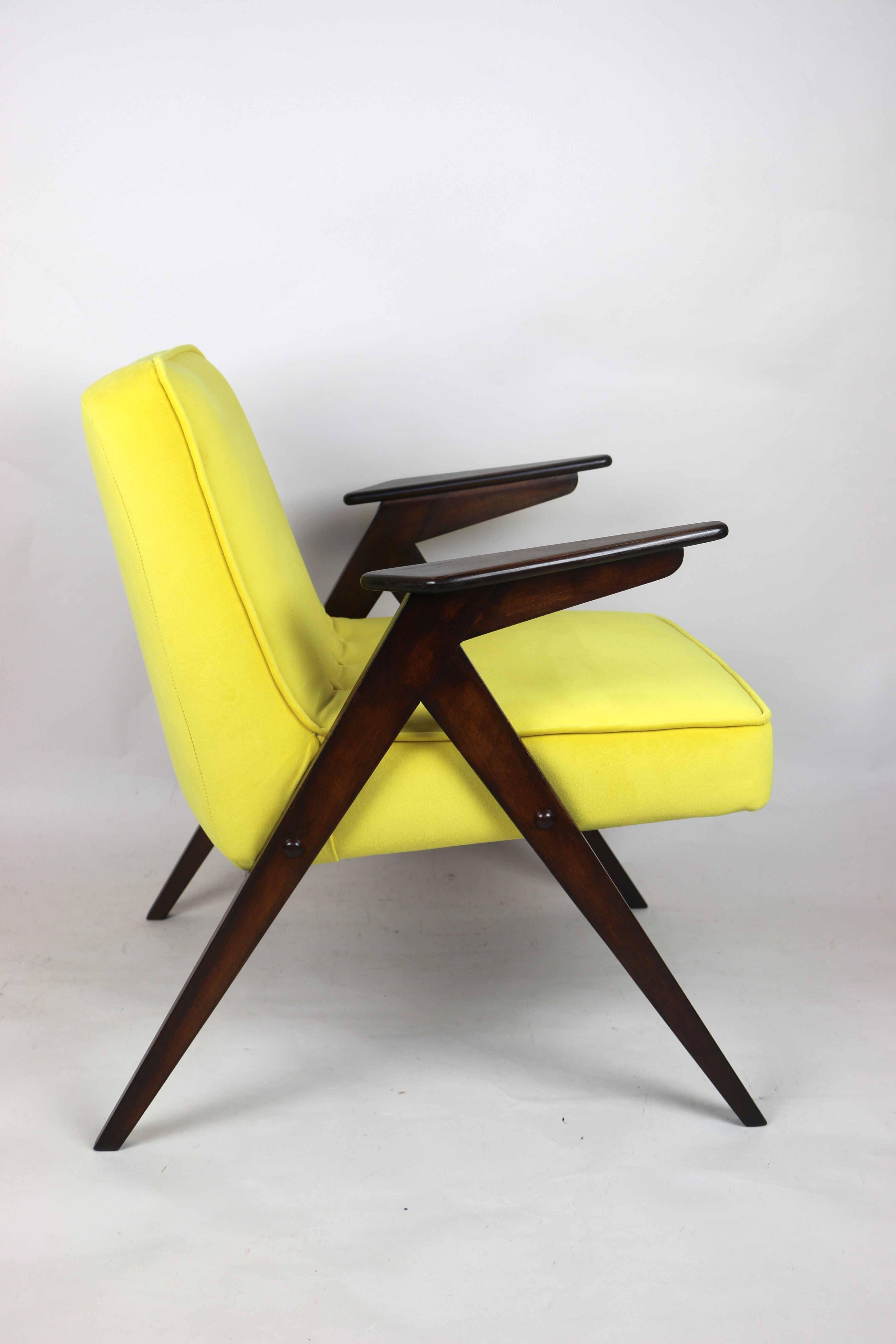 Vintage Yellow Armchair by Józef Chierowski, 1970s