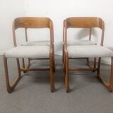 Series of 4 Baumann sleigh chairs from the 60s/70s