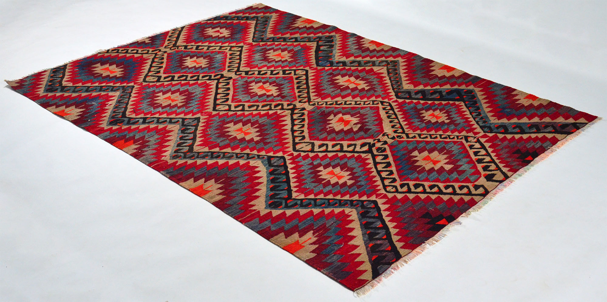 Anatolian handmade kilim rug 228 cm x 171 cm