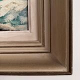 Oil on cardboard depicting the swell by Cavver, 20th century, cerused frame