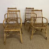 Set of 4 rattan chairs