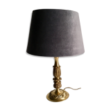 Solid brass and velvet lamp