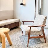 Fox armchair mottled beige green