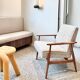 Fox armchair mottled beige green