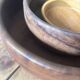 Ensemble de trois coupes en véritable bois d'olivier, fartisanaux, vintage