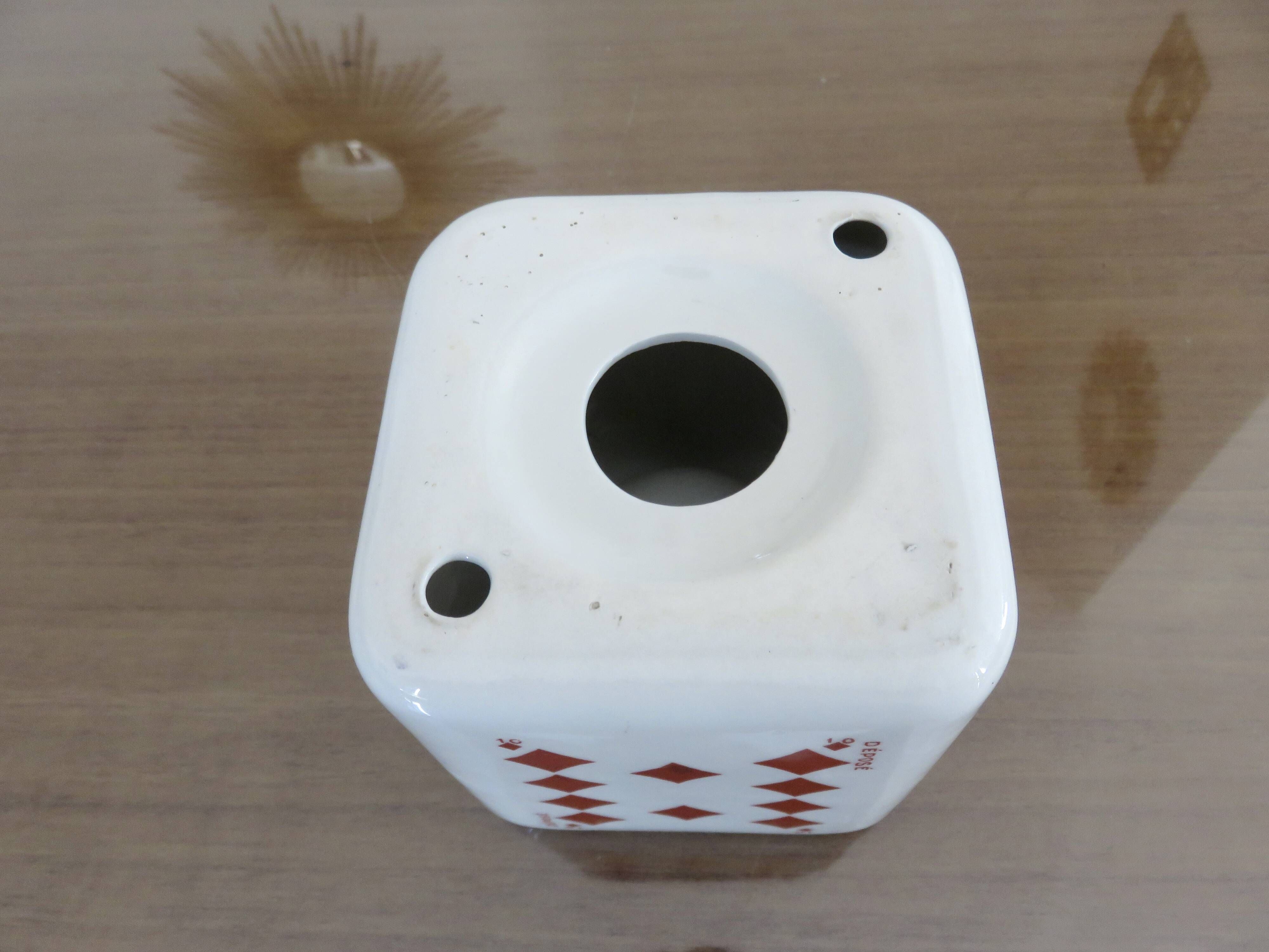 Vintage ceramic ashtray, playing cards, 50s 60s.
