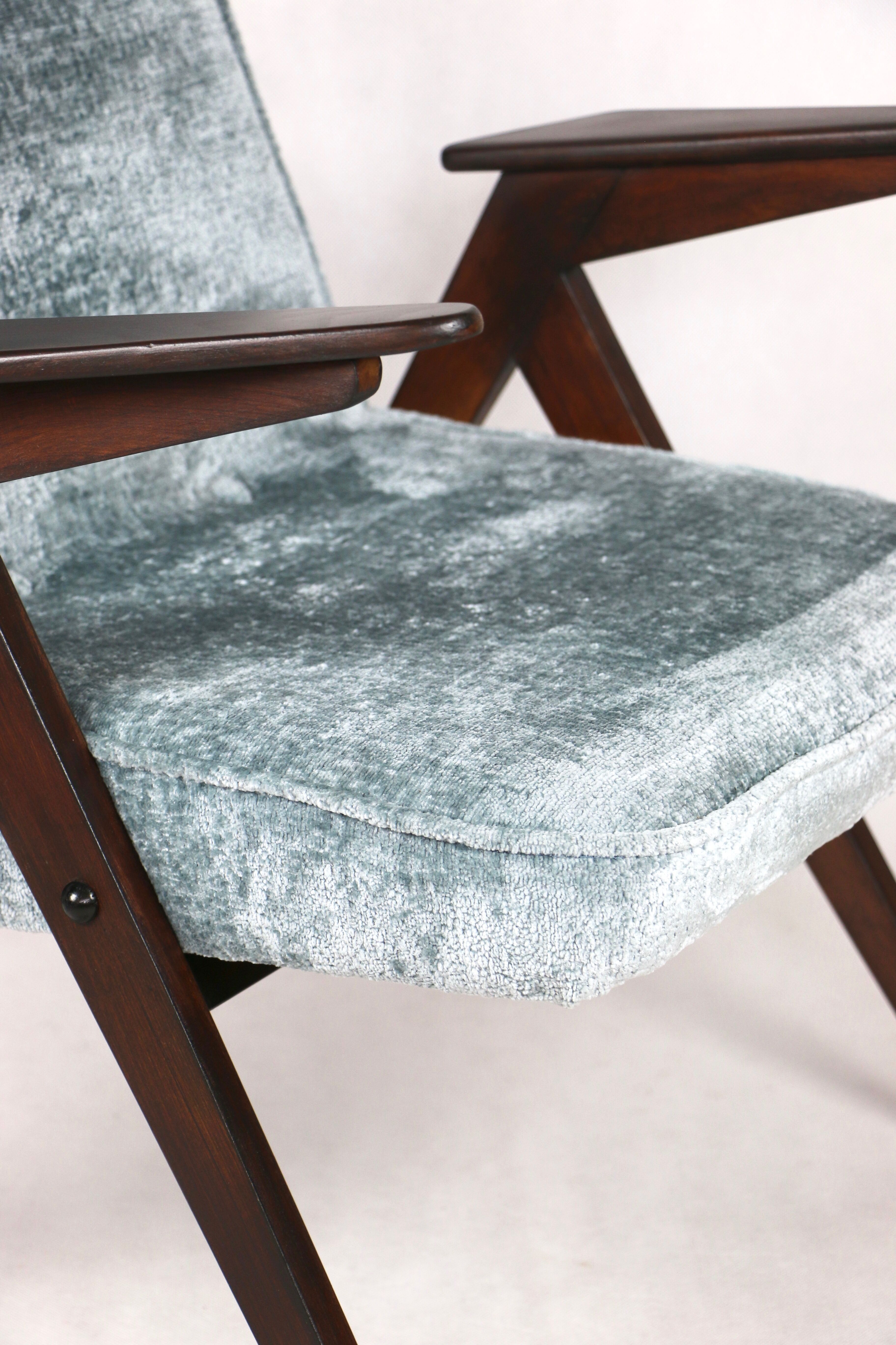 Light blue bunny armchair by józef chierowski, 1970s