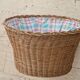 Vintage rattan basket lined with fabric