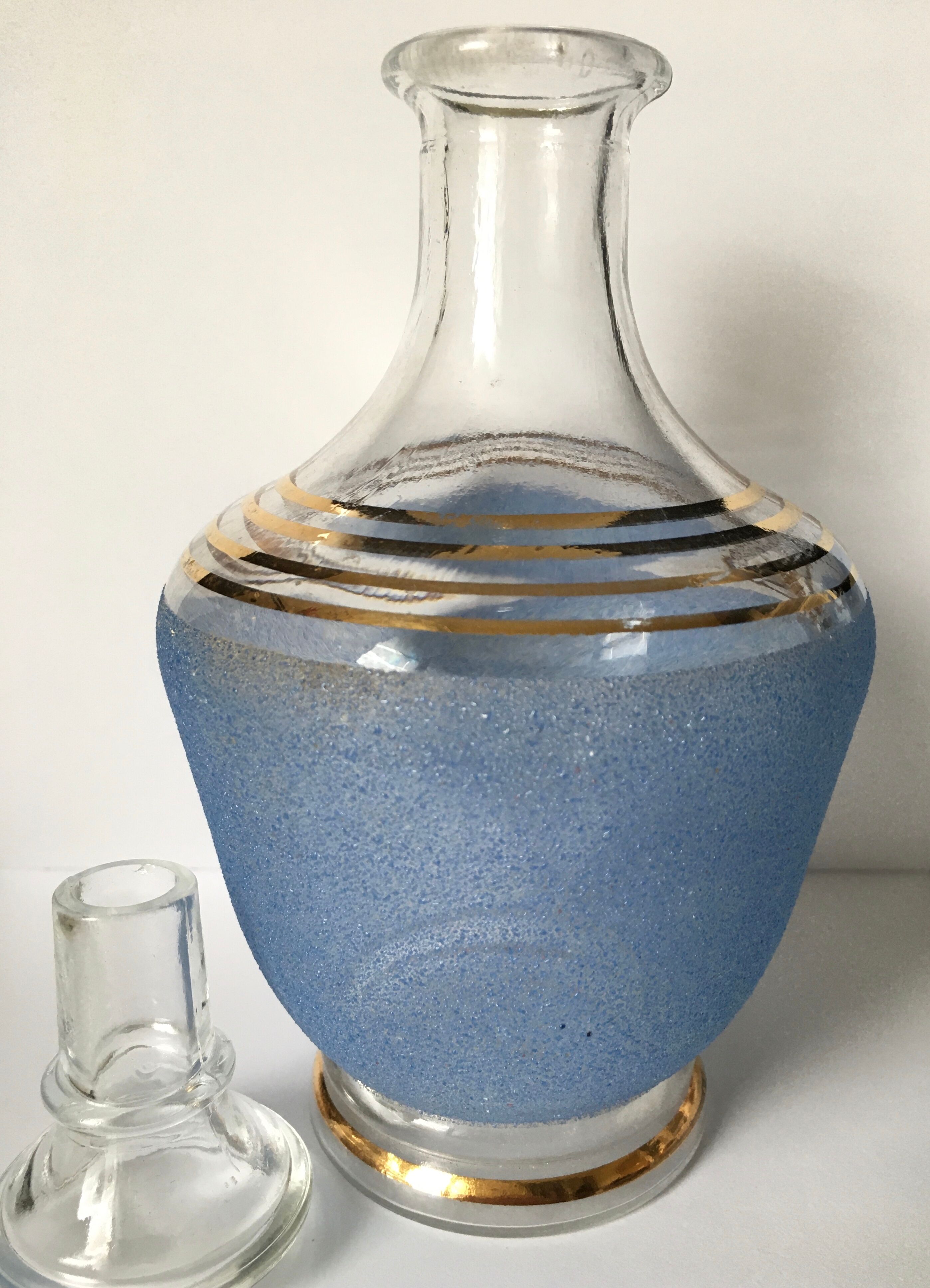Carafe bleue art déco