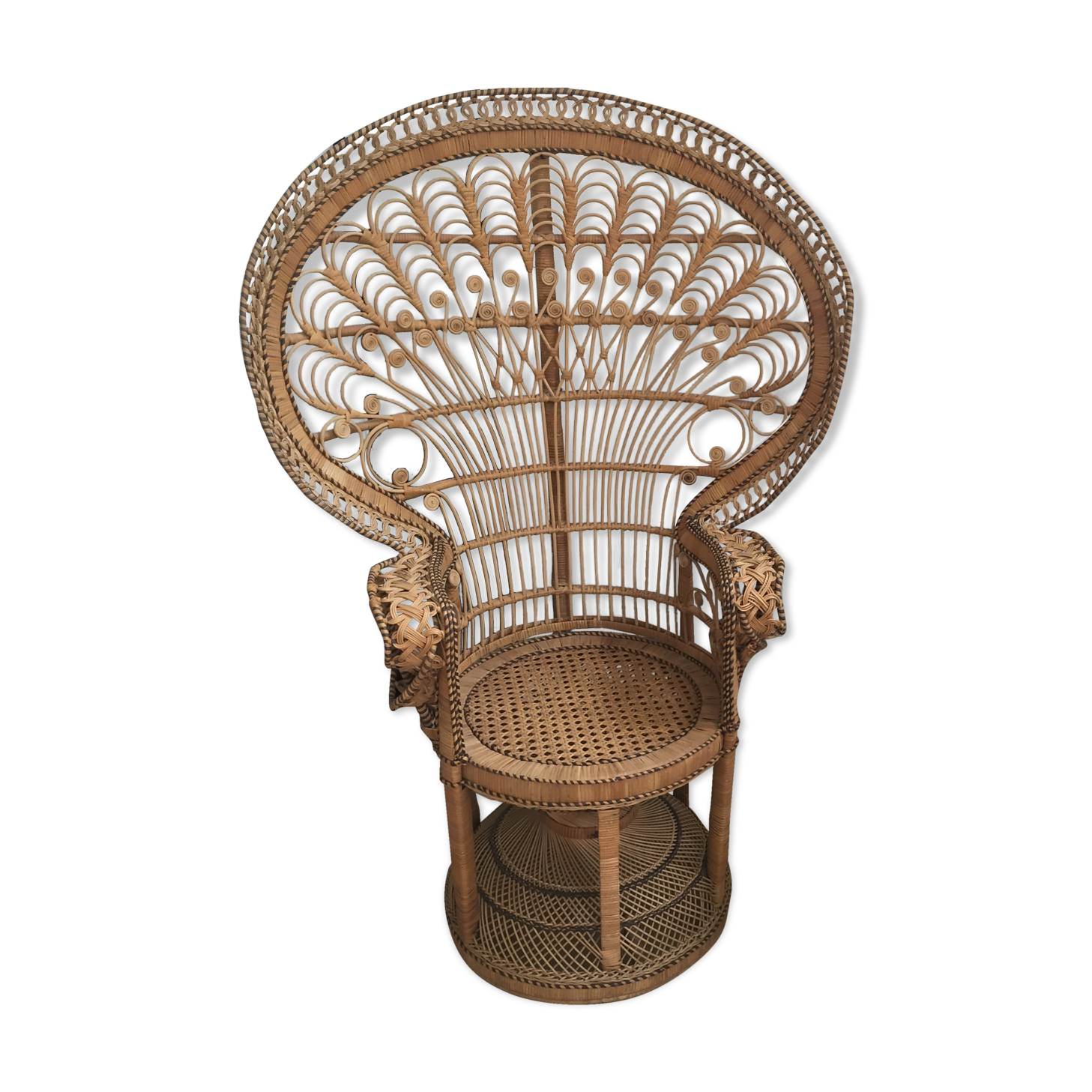 Emmanuelle peacock rattan armchair