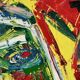 Jazzman playing the double bass, abstract, signed