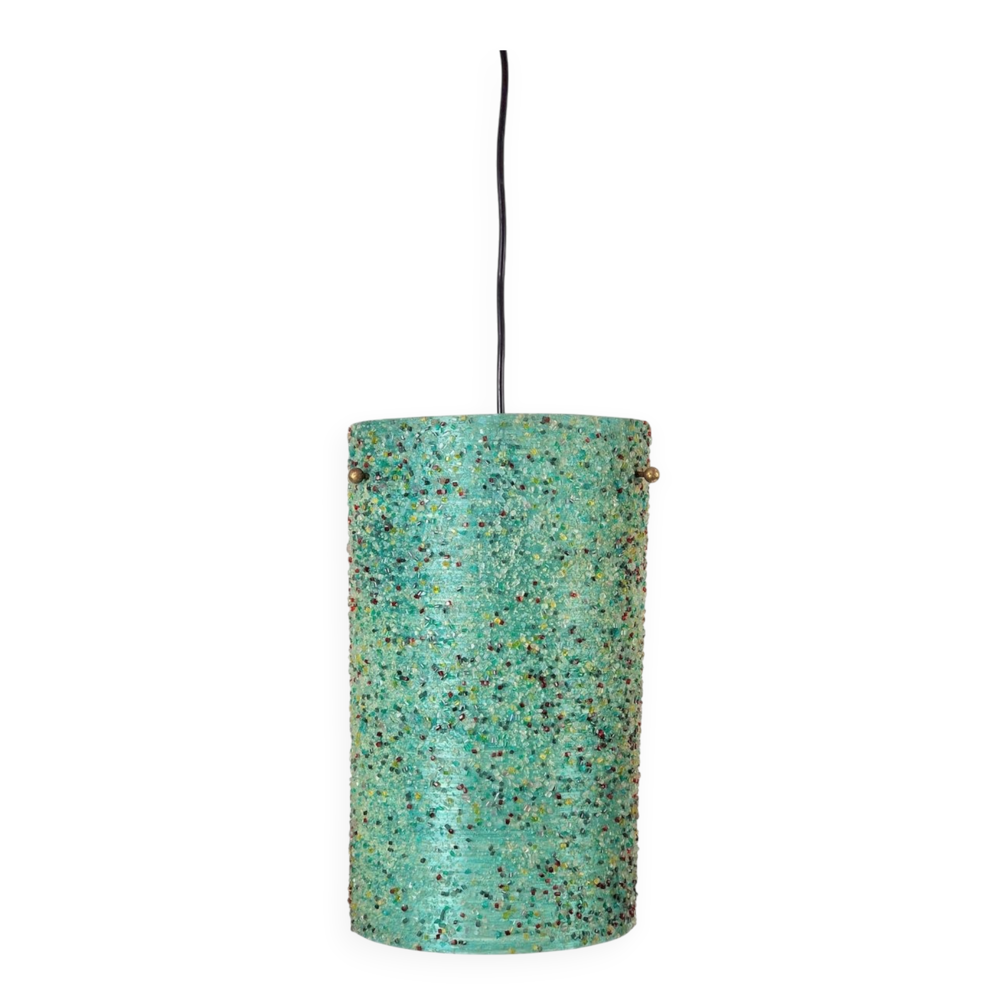 Green Polyester Sugar Tube Pendant Lamp by John and Sylvia Reid for Rotaflex, 1960s