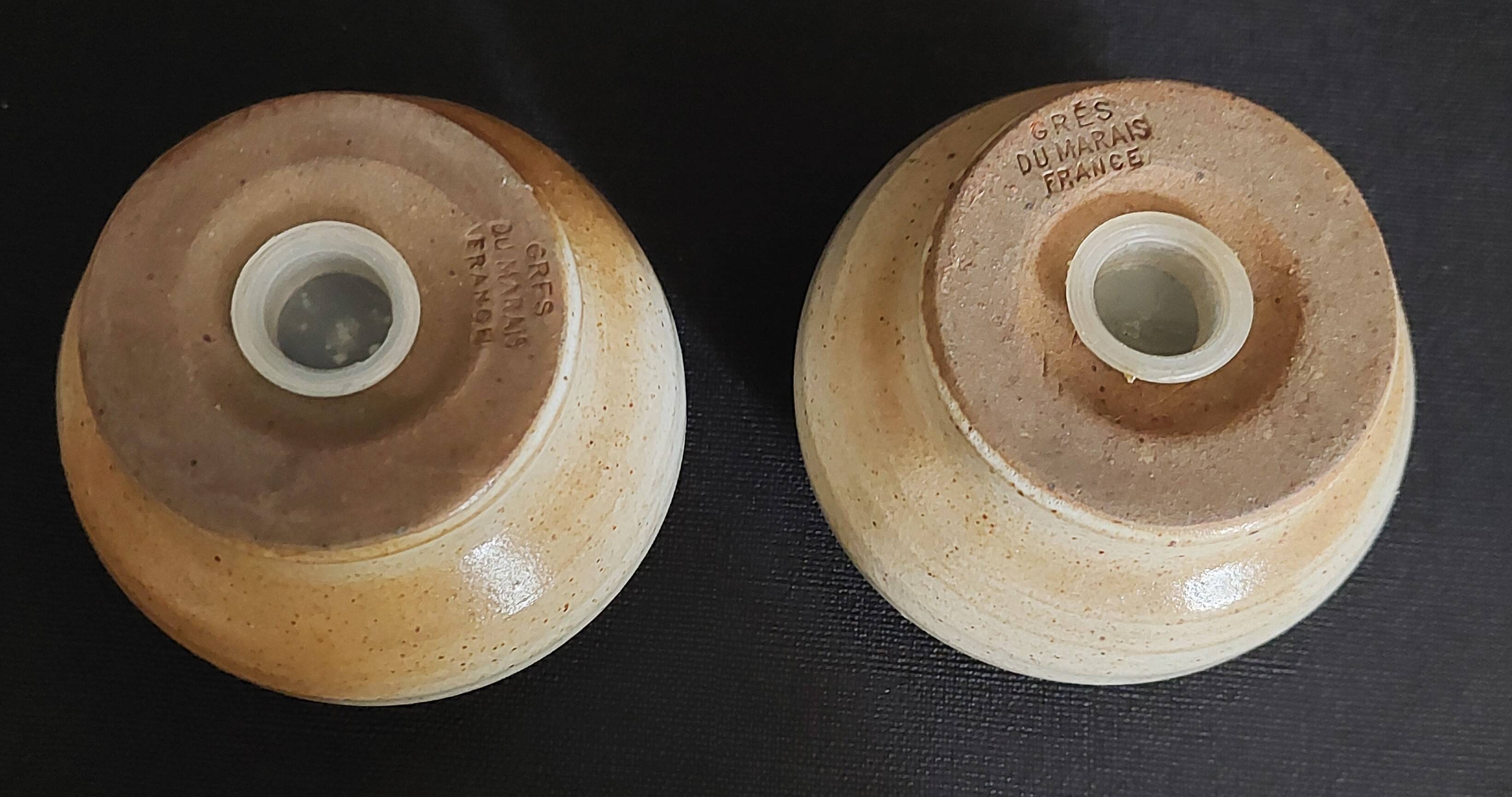 Salt and pepper shakers, Marais stoneware, 1960s