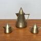 Metal Art Deco teapot, sugar bowl, milk jug, 1960s, set of 3