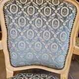 2 cabriolet armchairs and a Louis XV salon bench