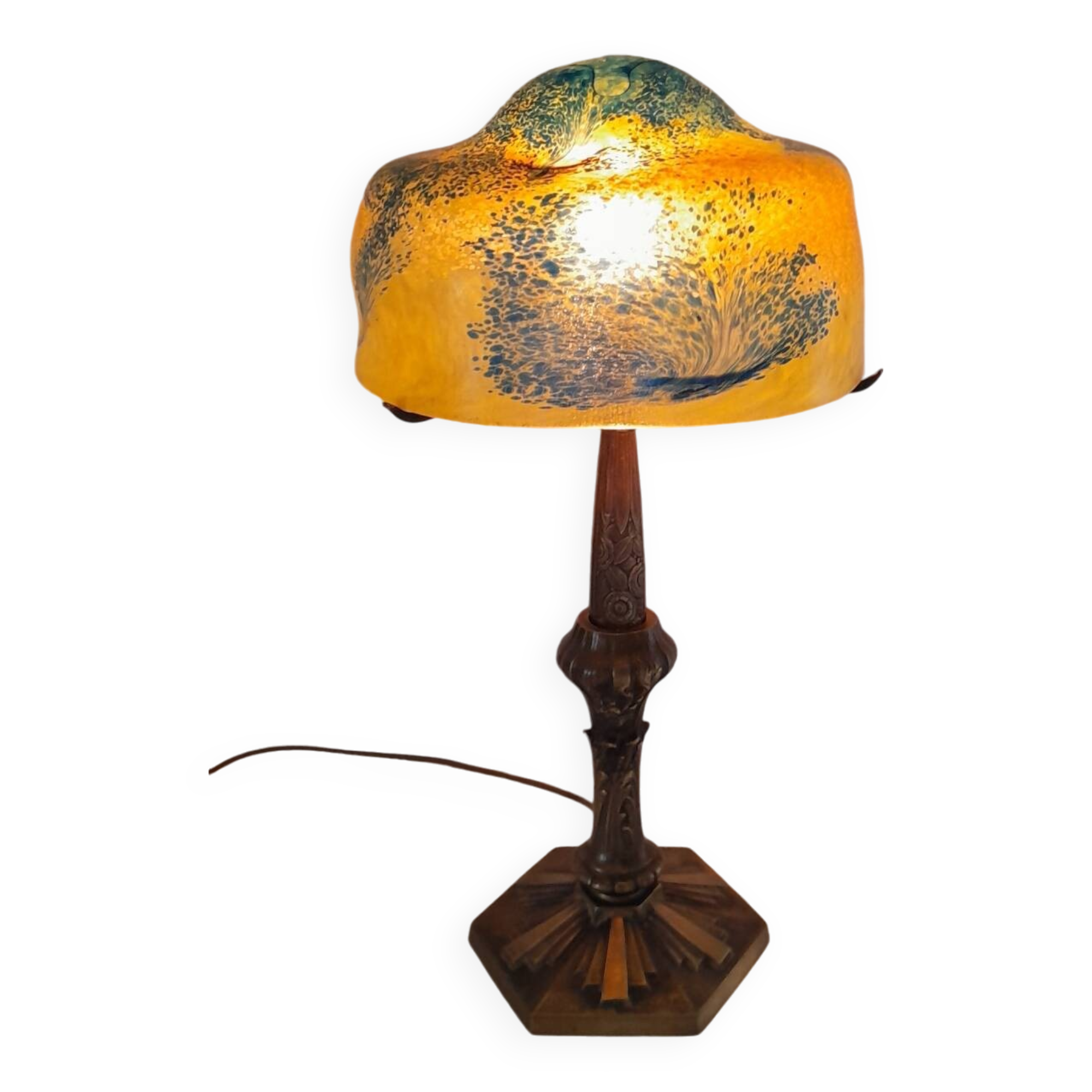 Art Nouveau style lamp 1950 Paris Star Trade Mark and glass paste