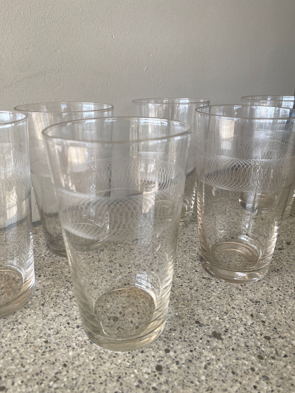 Lot de 6verres anciens à limonade art déco