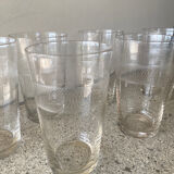 Lot de 6verres anciens à limonade art déco
