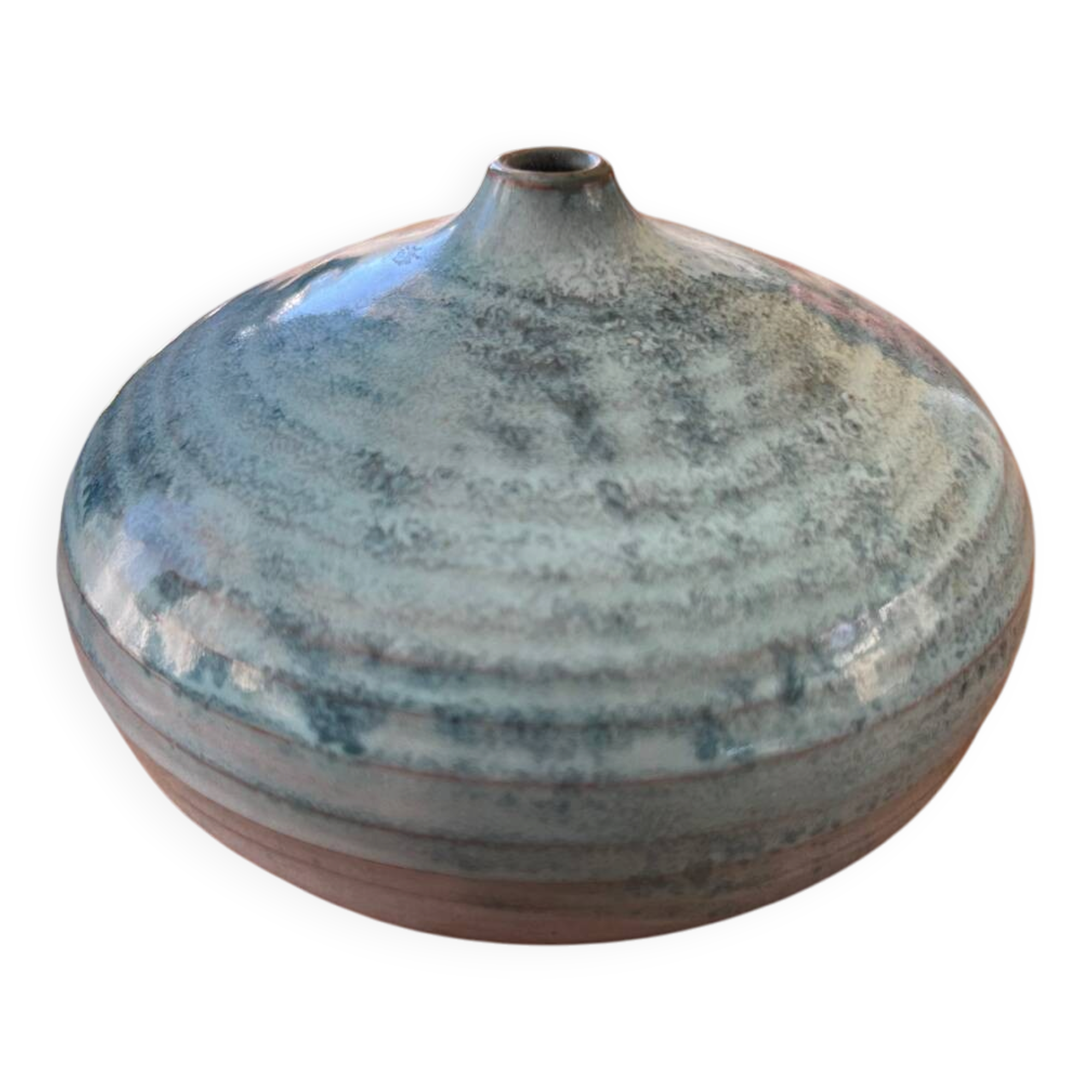 Vase, soliflore, sea urchin, ceramic, blue, to be identified.