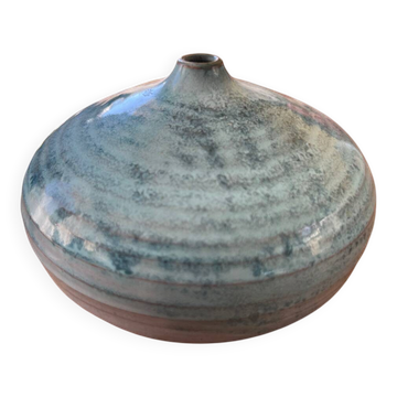 Vase, soliflore, oursin, ceramique, bleu, à identifier