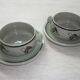 2 bowls with small plates in Korean stoneware