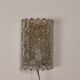 Large pressed glass and brass wall lamp, Denmark, 1960s