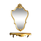 Miroir baroque doré avec sa tablette 54x86cm
