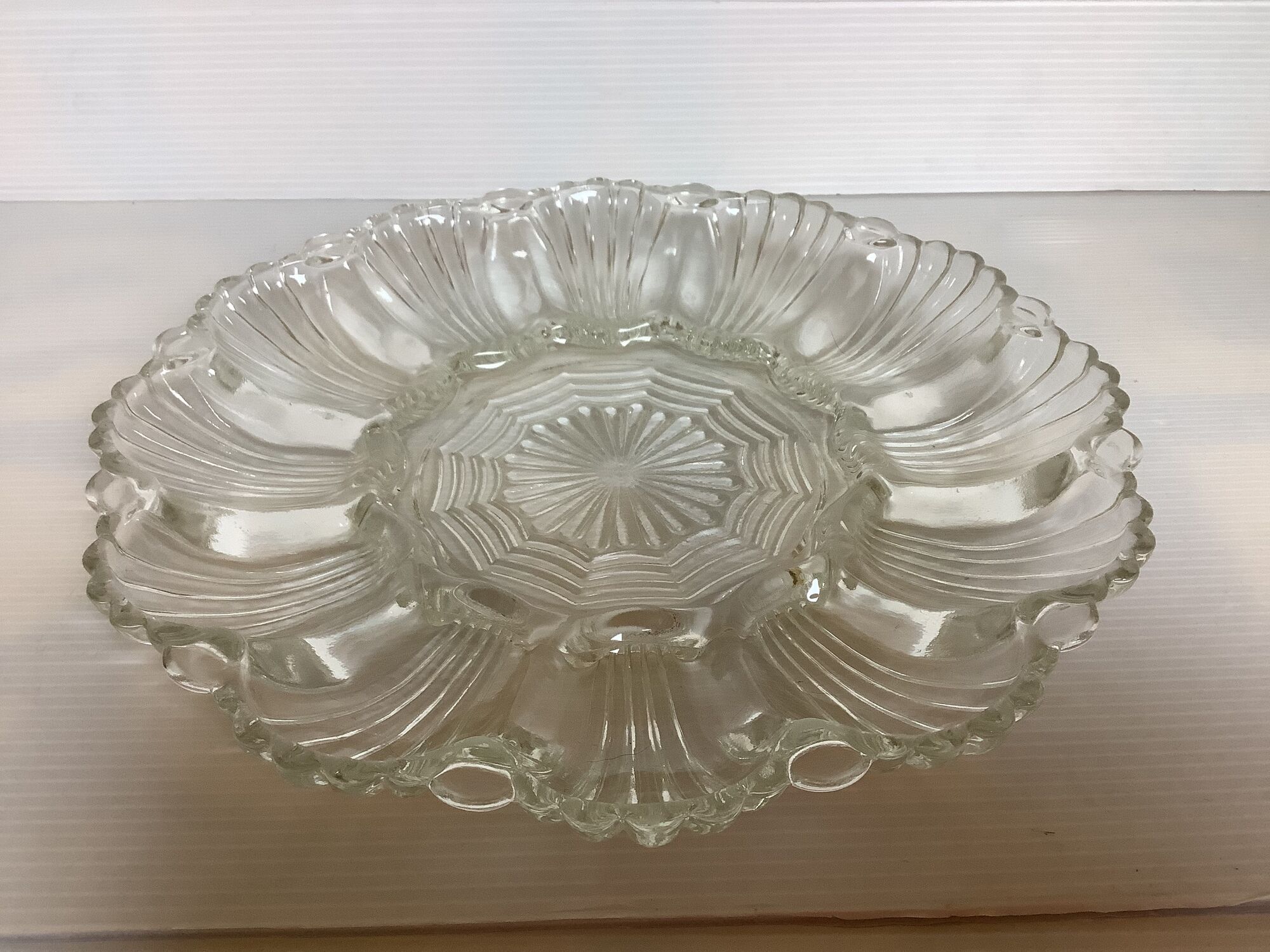 Egg dish appetizer made of thick glass