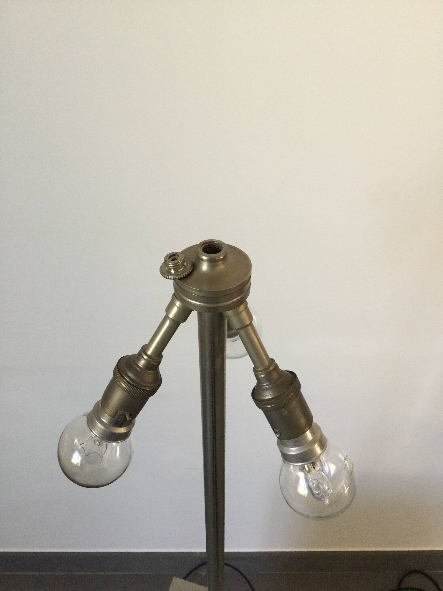 Lampe carrée en laiton chromé, 1970