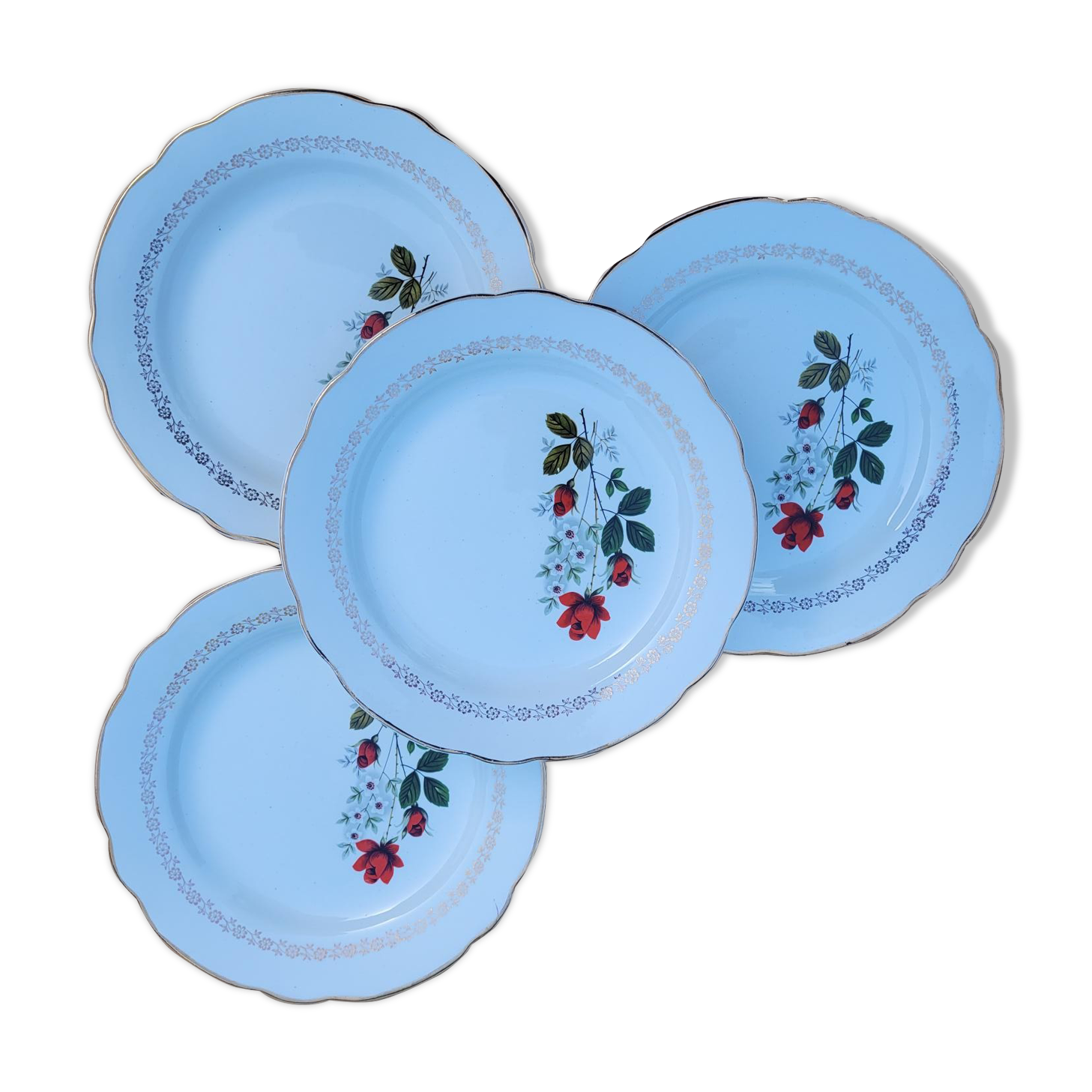 6 assiettes à desert antiques modèle Françoise - Sarreguemines Digoin