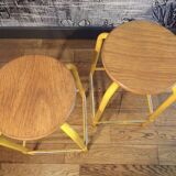2 high metal workshop stools
