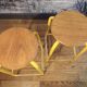 2 high metal workshop stools