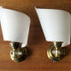 Pair of sconces, brass and plastic