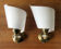 Pair of sconces, brass and plastic