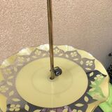 Brass and yellow glass hanging lamp