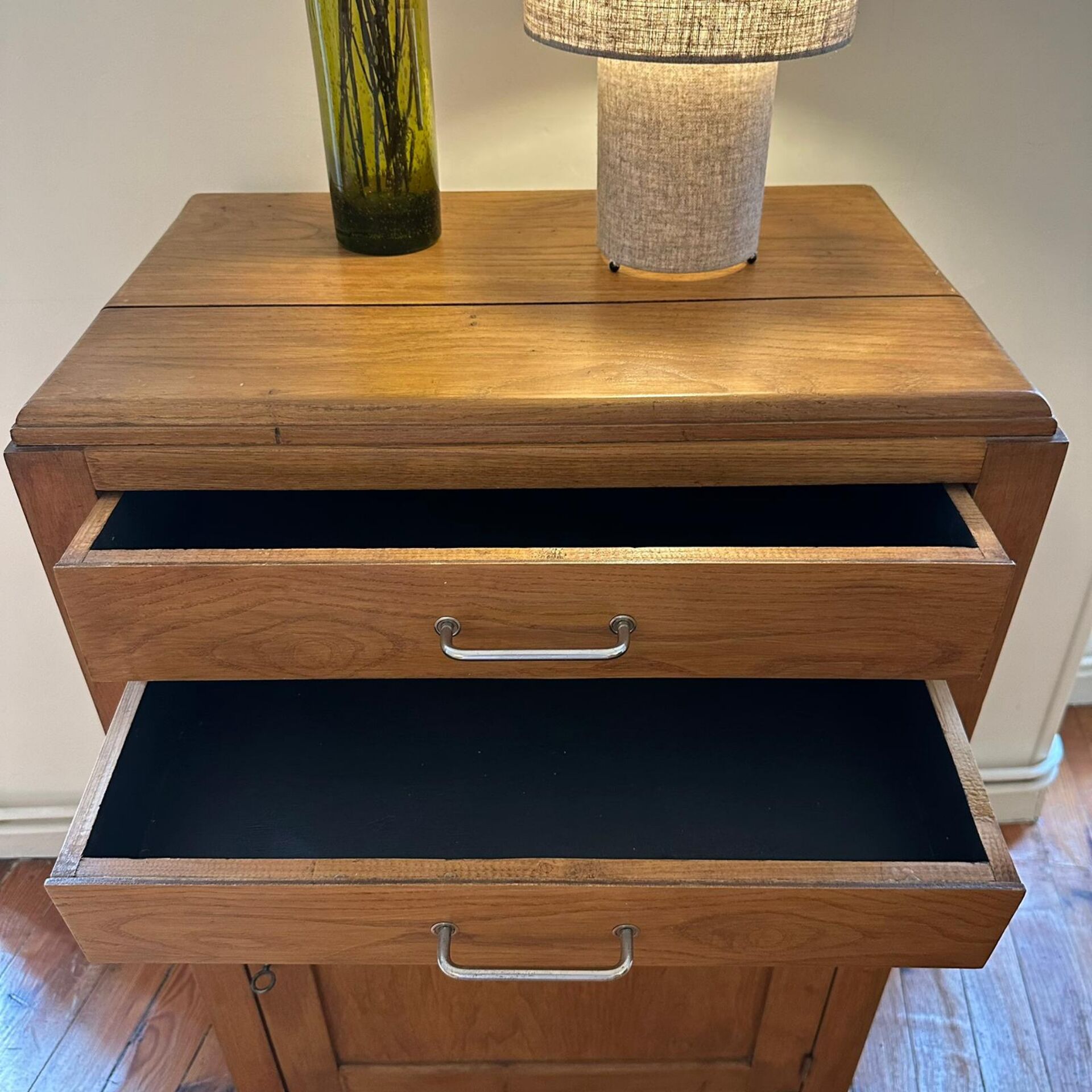 Small honey-coloured wooden buffet