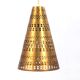 Hans Bergström brass ceiling light, conical shape Ateljé Lyktan 1950s