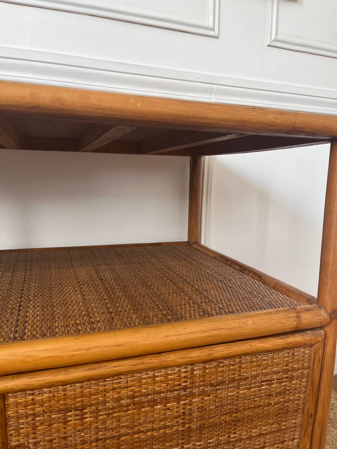 Bamboo and rattan sideboard, 1980s