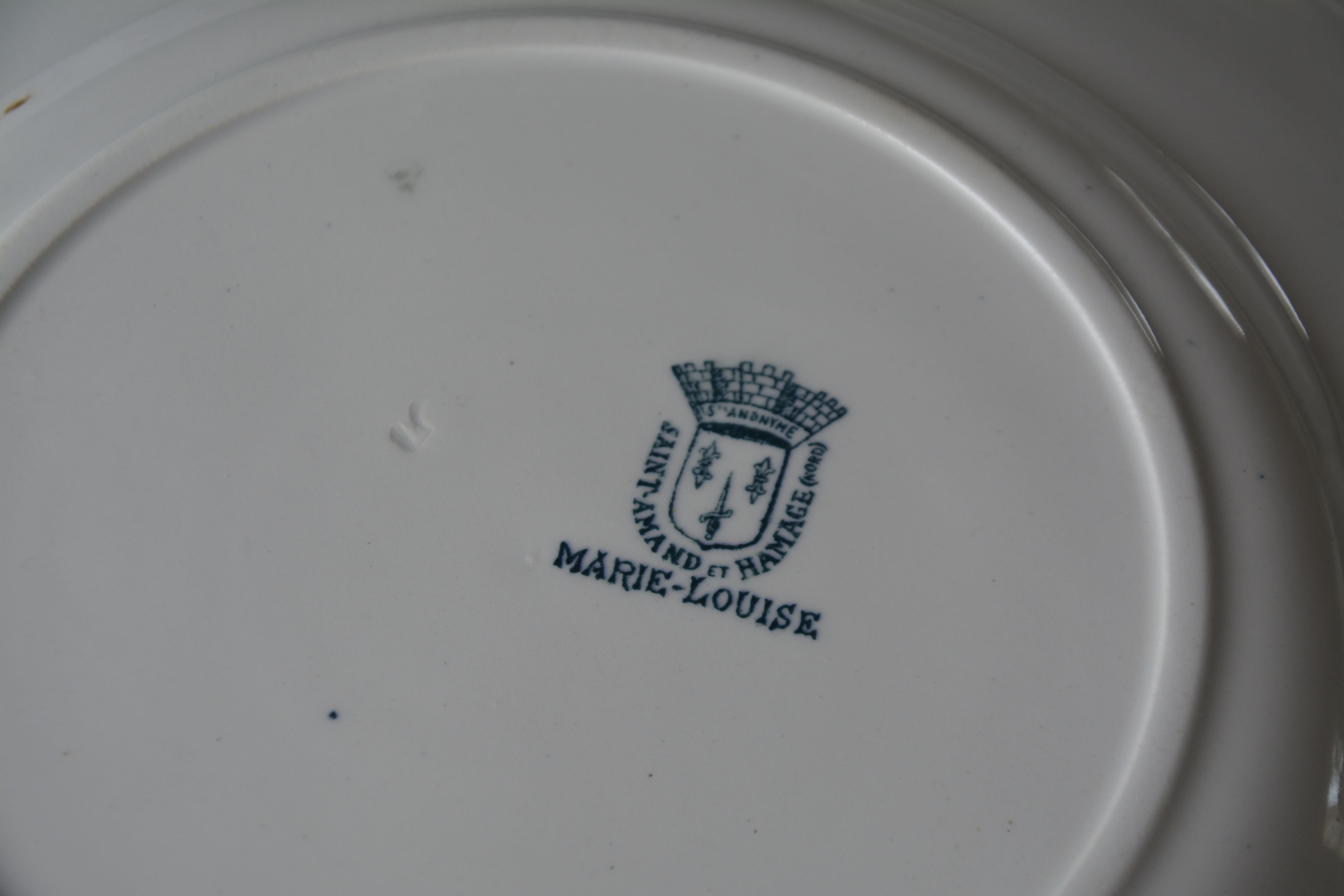 6 flat plates St Amand model Marie-Louise