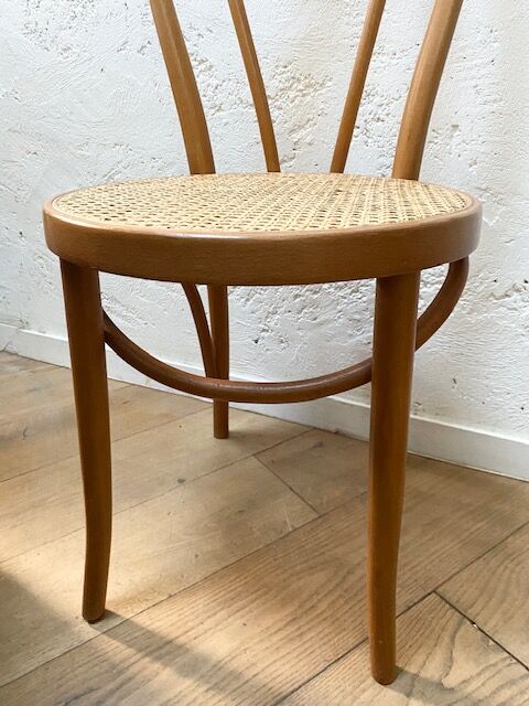 Pair of tanned bistro chairs